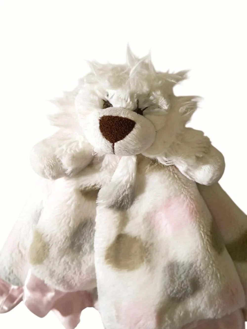 2017 Little Giraffe Lion Polka Dot Pink Satin Lovey Security Blanket 16